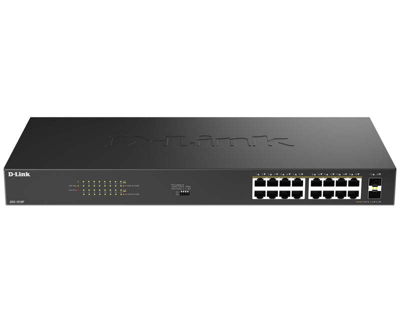 D-Link 18-Port Gigabit Switch – PoE+, Rackmontage