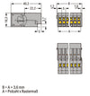 WAGO Buchsengehäuse-Kabel – 3-polig, 5 mm Rastermaß