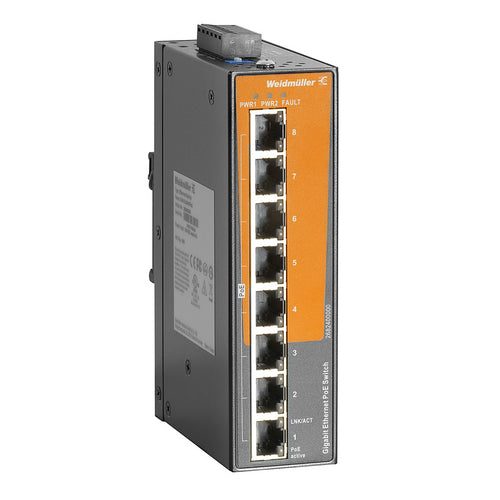 Weidmüller Netzwerk-Switch – 8 Ports, PoE-Unterstützung