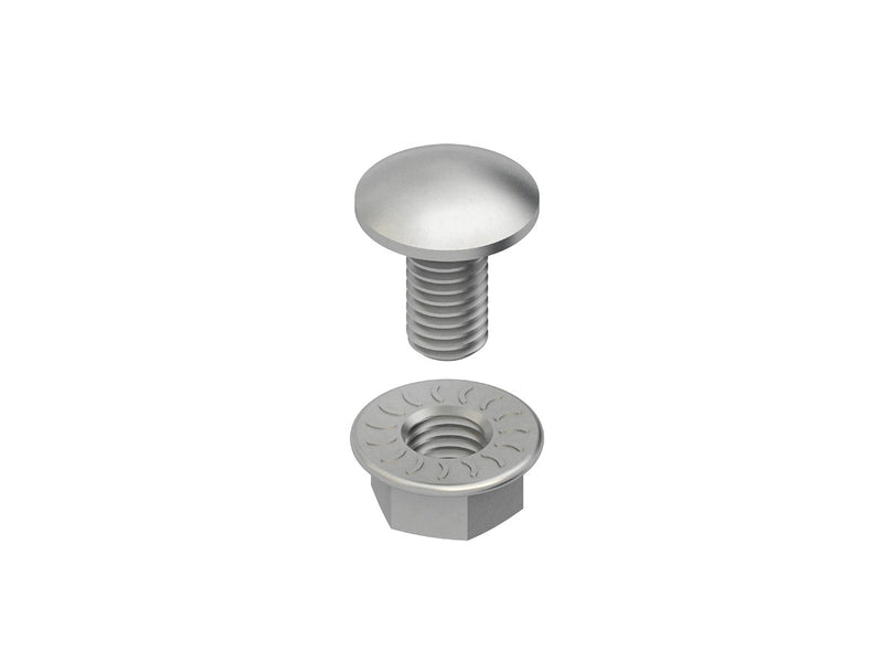 Niedax Flachrundschraube mit Mutter – Edelstahl, 10x25 mm