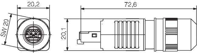 Weidmüller RJ-45 Steckverbinder – Cat6/6a, Schwarz-Orange