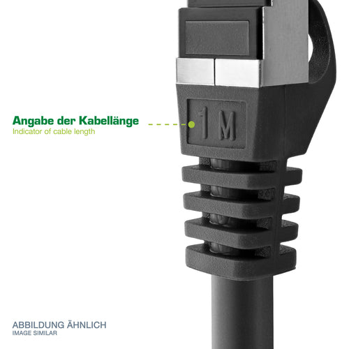 Inline Netzwerkkabel 5m – Cat6a, halogenfrei, blau