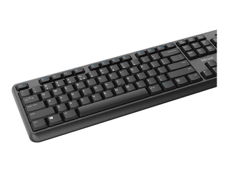 Trust Kabellose Tastatur – Spritzwasserschutz, USB-Empfänger