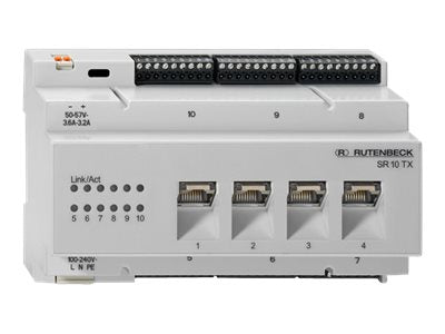 Rutenbeck Gigabit-Switch – 10 Anschlüsse, DIN-Schienen-Montage