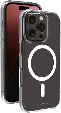 VIVANCO Backcover für iPhone 16 Pro – Transparent, induktives Laden