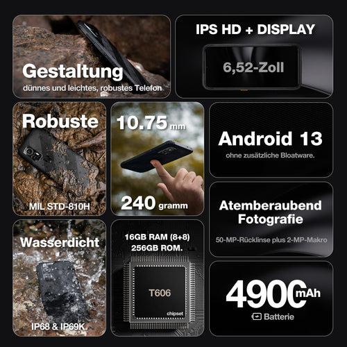 AGM Outdoor-Smartphone – Robust, Dual-SIM, 256 GB Speicher