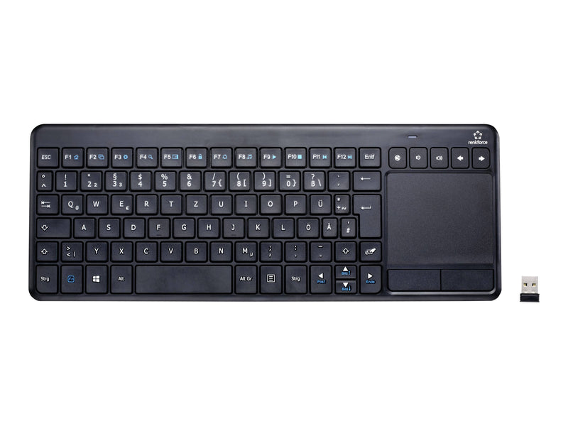 Renkforce Kabellose Tastatur – Integriertes Touchpad, 10m Reichweite