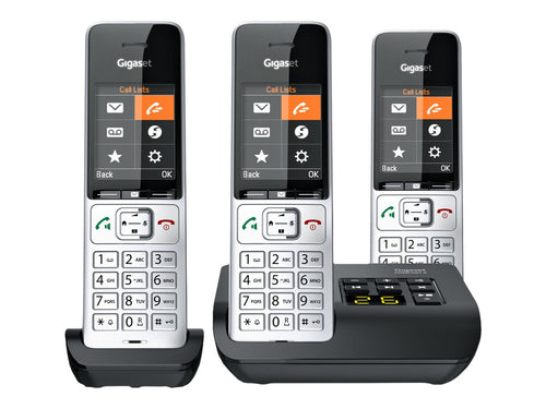 Gigaset Schnurlostelefon-Set – Anrufbeantworter, 3 Handgeräte