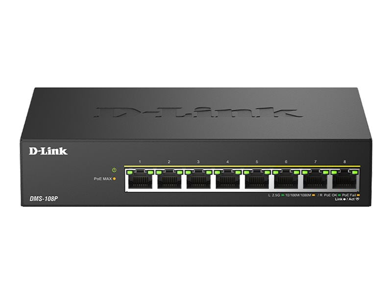 D-Link 8-Port Netzwerk-Switch – Multi-Gigabit, PoE+ Unterstützung