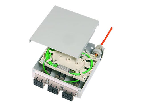 Telegärtner Glasfaser-Verteilerbox – 6 Ports, hellgrau