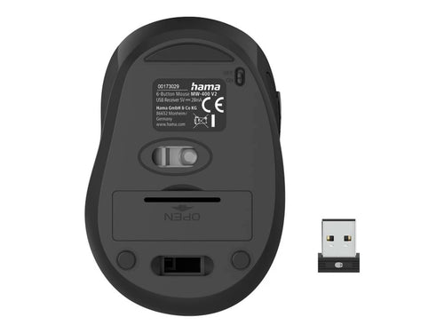 HAMA Kabellose Maus – 6 Tasten, ergonomisch für Rechtshänder