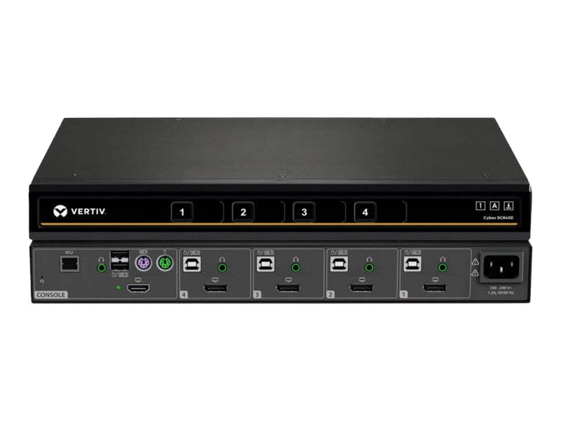 Vertiv KVM-Switch – 4 Ports, sicheres Arbeiten mit Dual Display