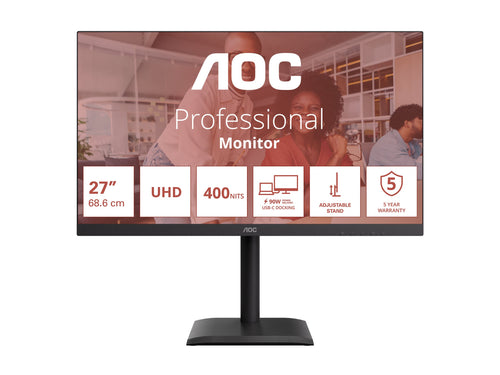 AOC 27" 4K Monitor – IPS-Display, integrierte Lautsprecher