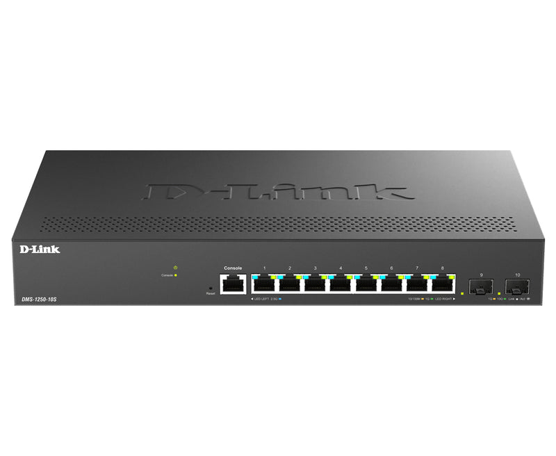 D-Link Smart Switch – 8 schnelle Anschlüsse, 2 für Glasfaser