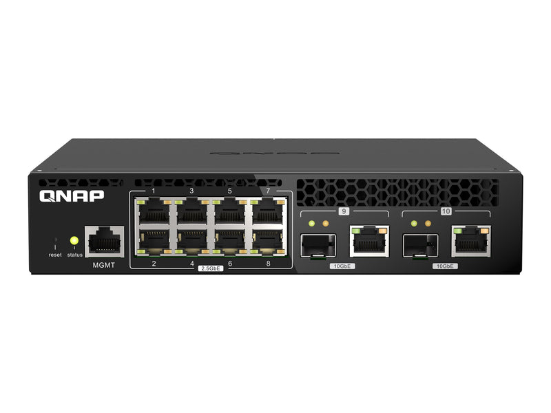 QNAP Netzwerk-Switch – 8 Ports, 2.5 Gbps, 2x 10 Gbps Kombi-Ports