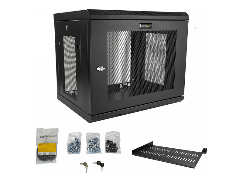 StarTech.com 9HE Wand-Server-Rack – abschließbar, belüftet