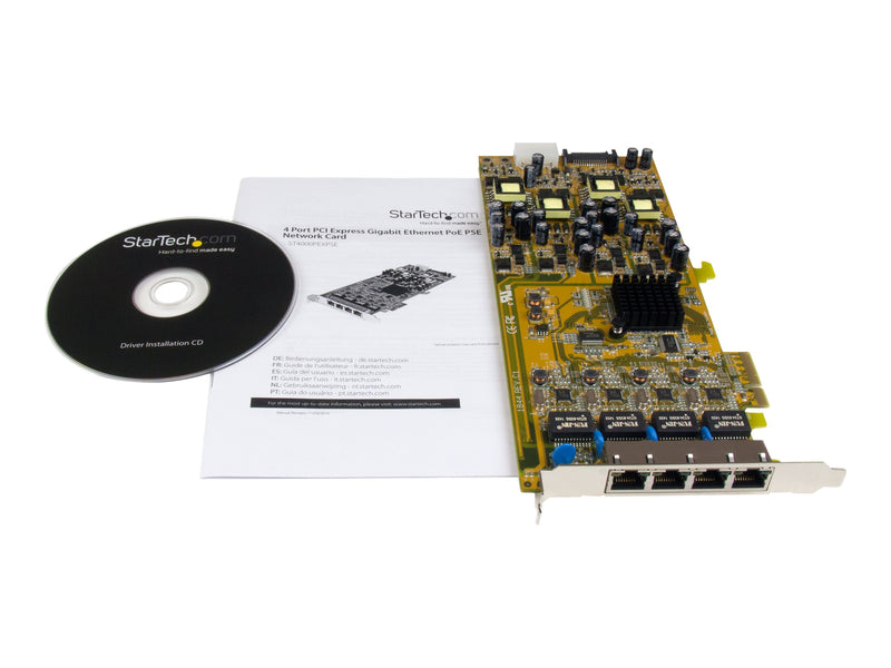 Startech 4-Port Netzwerkadapter – Gigabit Ethernet, PoE Unterstützung