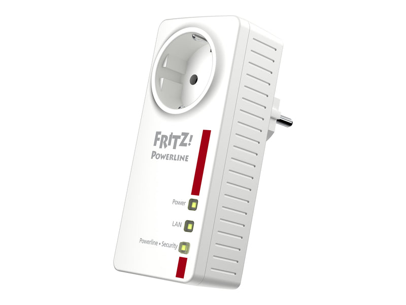 Fritz! Powerline-Adapter-Set – Integrierte Steckdose, 2 Gigabit-Anschlüsse
