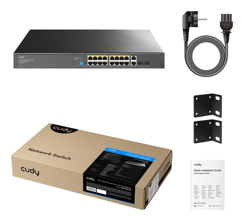 Cudy Netzwerk-Switch – 16 PoE-Anschlüsse, Gigabit Ethernet