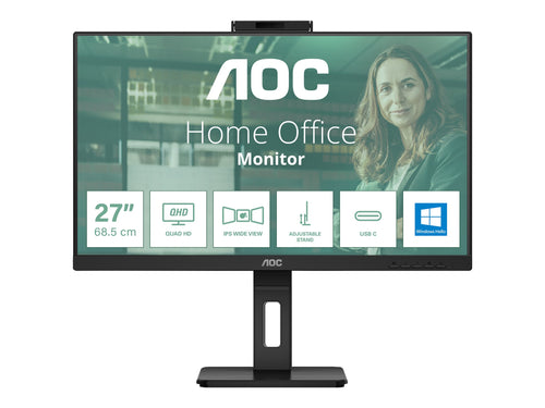 AOC 27" LED-Monitor – QHD-Auflösung, integrierte Kamera