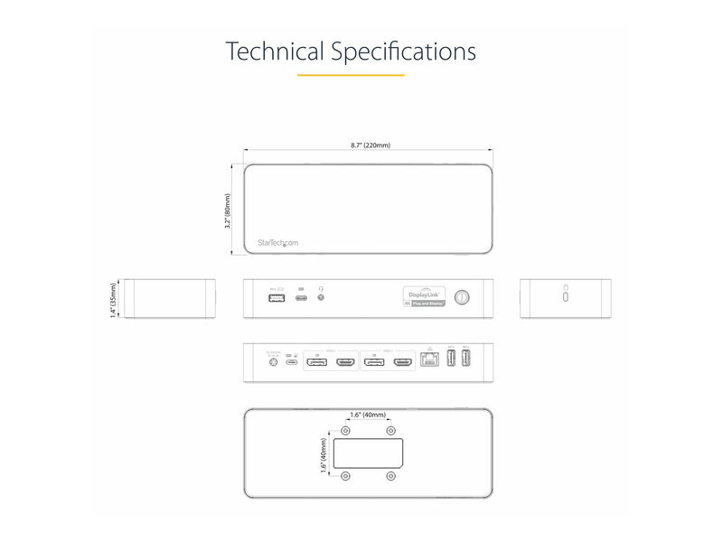 StarTech Universal Dockingstation – Dual 4K, USB-C & USB 3.0