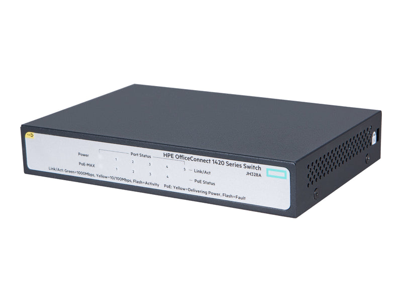 HP Enterprise 5-Port Gigabit Switch – Einfache Einrichtung, PoE+ Unterstützung