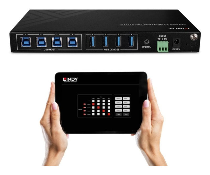 Lindy USB-Schalter – 4 Geräte gleichzeitig verbinden