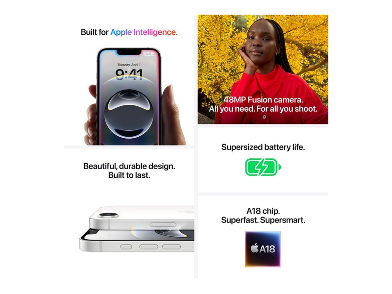 Apple iPhone 16e Smartphone – 5G, 48 MP Kamera, 128 GB Speicher