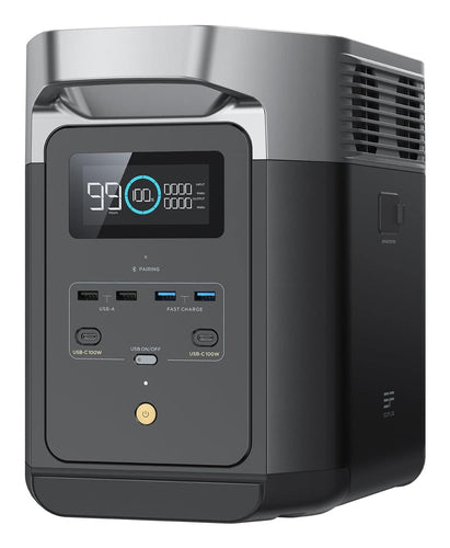 Ecoflow Tragbare Powerstation – 2400W Leistung, USB-C Anschlüsse