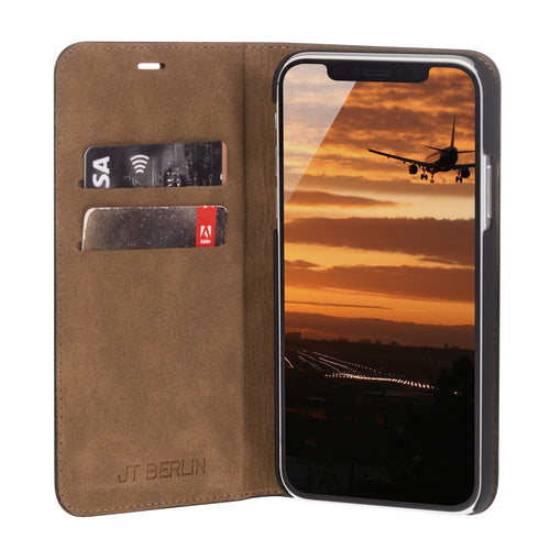 JT BERLIN Handy-Schutzhülle – Echtleder, für iPhone 15