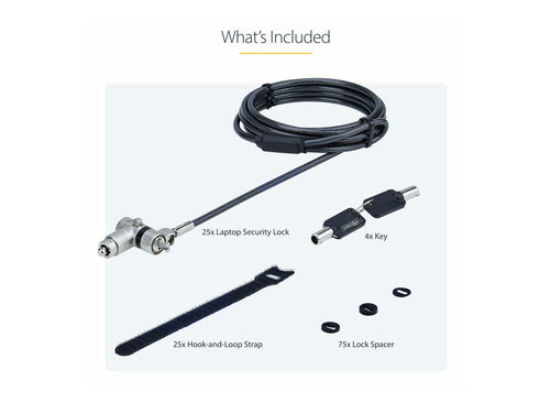 StarTech Laptop-Sicherheitsschloss – 25er Pack, 2m Kabel
