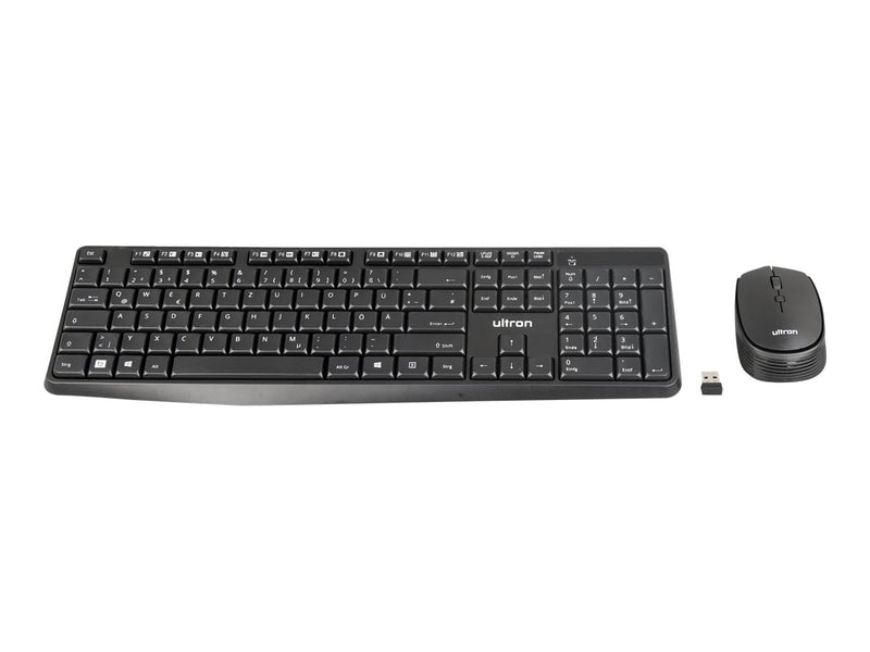 ULTRON Kabelloses Tastatur-Maus-Set – Einfaches Arbeiten, Deutsch Layout