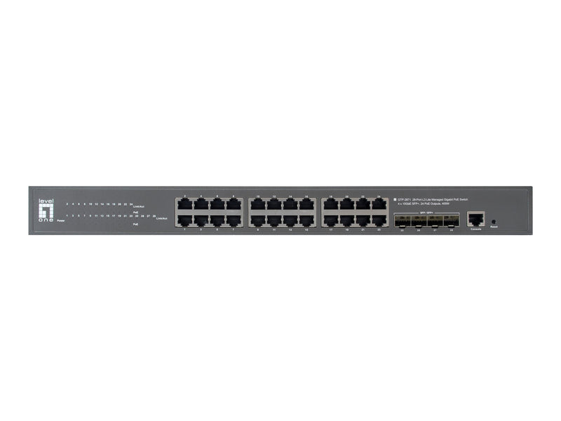 LevelOne 28-Port Switch – PoE+, ideal für kleine Büros