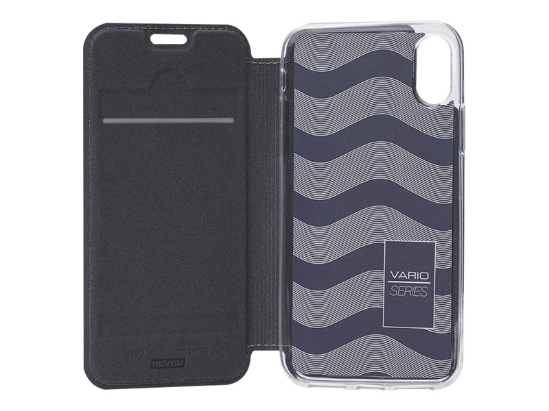NEVOX Flip-Hülle für iPhone X/XS – Magnetverschluss, Kartenfach