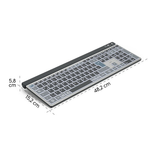 HAMA Kabellose Multi-Device-Tastatur – Beleuchtet, QWERTZ-Layout