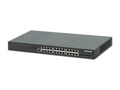 INTELLINET Managed Switch – 28 Anschlüsse, PoE+ Unterstützung