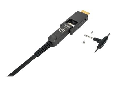 Manhattan HDMI-Glasfaserkabel – 4K, 50 m, abnehmbarer Stecker