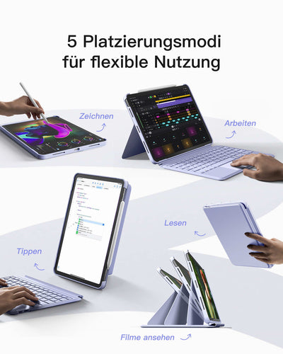 INATECK iPad-Tastatur – Kompatibel mit iPad Air/Pro, Violett
