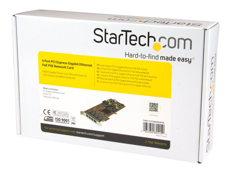 Startech 4-Port Netzwerkadapter – Gigabit Ethernet, PoE Unterstützung