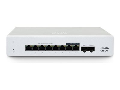 Cisco Meraki 8-Port Switch – Cloud-verwaltet, PoE+ Unterstützung