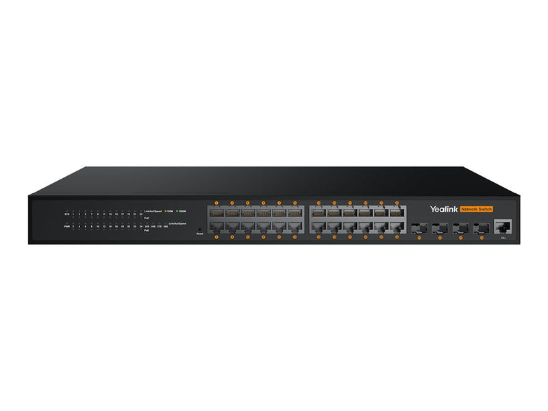 Yealink 24-Port Netzwerk-Switch – PoE+ für effiziente Verwaltung