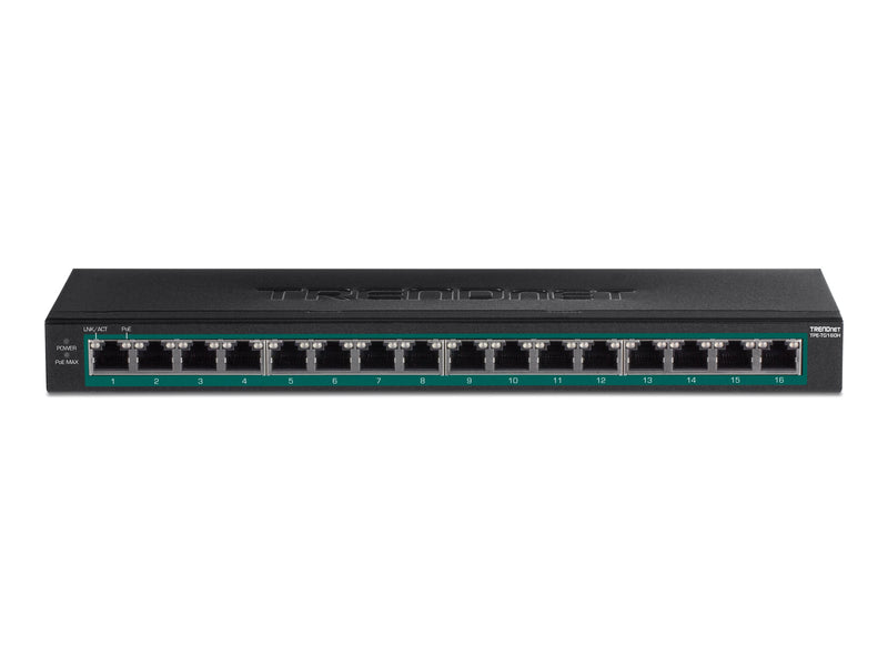 Trendnet 16-Port Gigabit PoE+ Switch – Geräuschlos, Energieeffizient