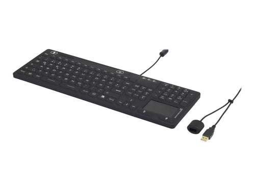 CONRAD Renkforce USB-Tastatur – Spritz- und staubgeschützt, mit Touchpad