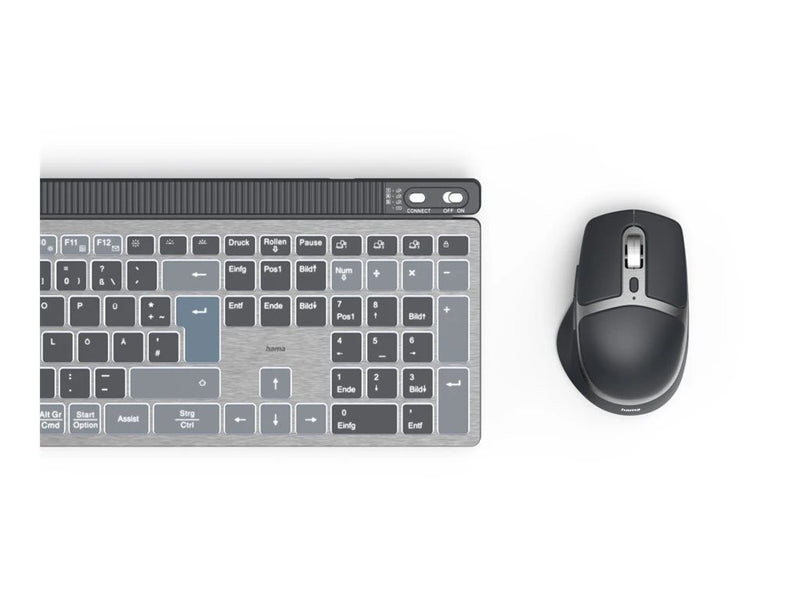 HAMA Kabelloses Tastatur-Maus-Set – LED-Anzeige, Bluetooth