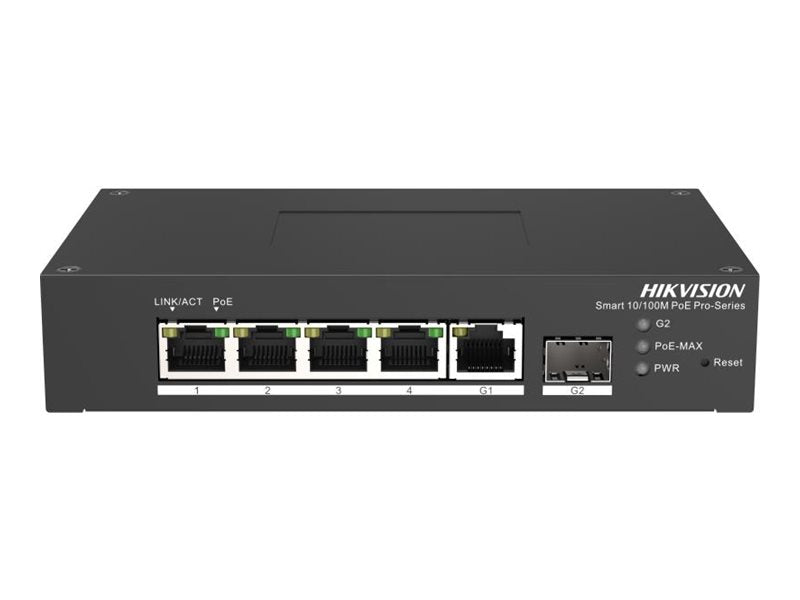 Hikvision Smart Switch – 4 PoE-Anschlüsse, DIN-Schienen-Montage