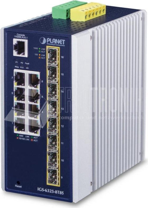 PLANET TECHNOLOGY Netzwerk-Switch – 16 Ports, wandmontierbar
