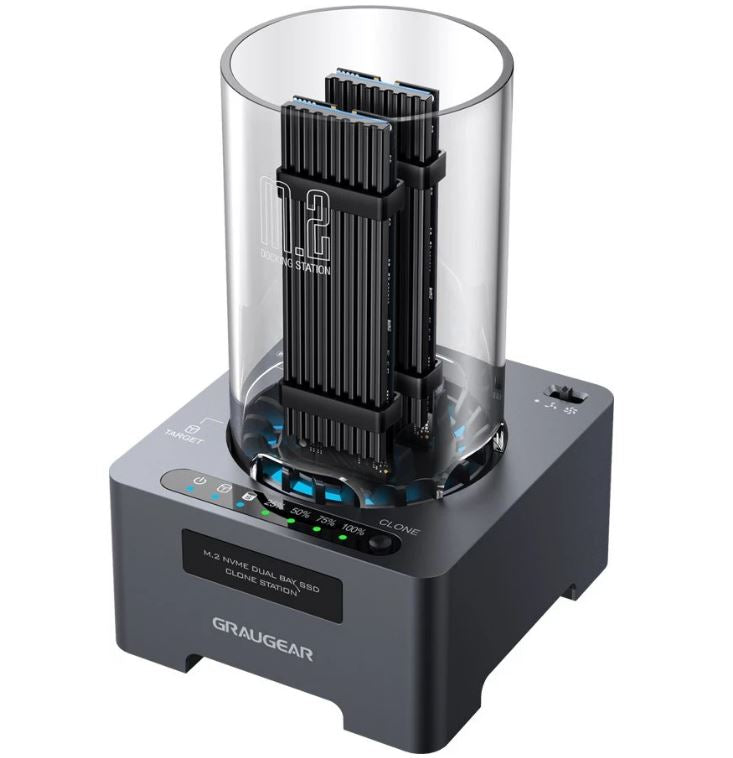 Graugear SSD Klonstation – M.2 NVMe mit Lüfter, 20 Gbit/s