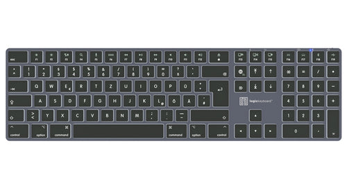 LOGIC-KEYBOARD Titan Tastatur – USB & Bluetooth, Hintergrundbeleuchtung