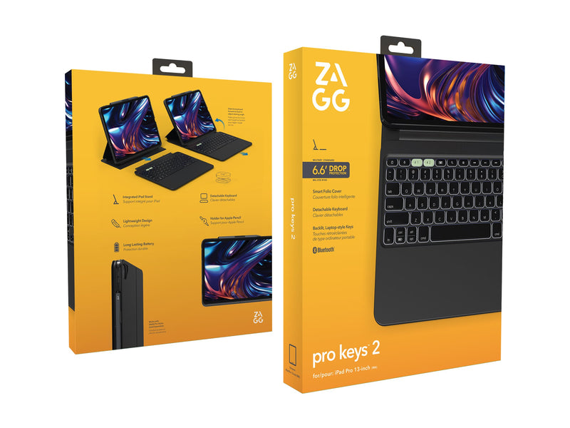 ZAGG Pro Keys 2 iPad Pro 13" – Tastatur & Hülle, Bluetooth
