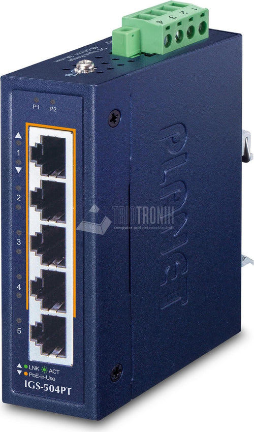 Planet Technology Netzwerk-Switch – 4 Ports, robust für Industrie